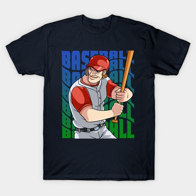 Baseball Player Boys Girls Youth Homerun Hitter Sports T-Shirt by Noseking